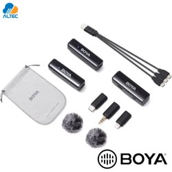 Boya BOYALINK A2 - sistema de micrófono inalámbrico doble ultracompacto de 2,4 GHz para USB-C y lightning