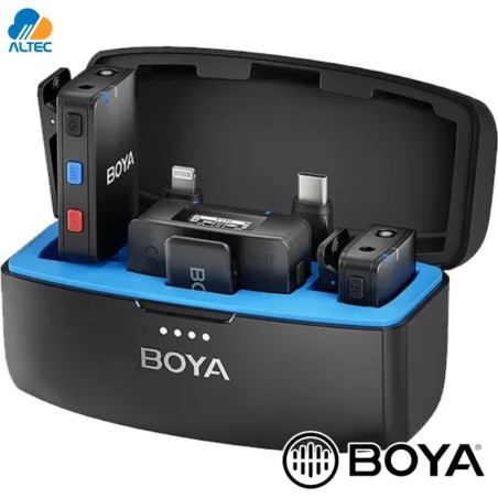 Boya BOYAMIC - sistema de micrófono inalámbrico doble 3-en-1 con grabadora 300metros