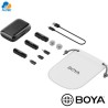 Boya BOYALINK - sistema dual de micrófono inalámbrico para cámaras, smartphones y computadoras