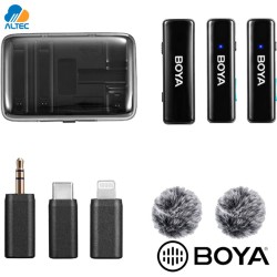 Boya BOYALINK-W - sistema dual de micrófono inalámbrico para cámaras, smartphones y computadoras