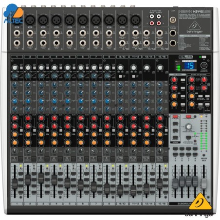 Behringer XENYX X2442USB - mezclador de 24 entradas, 10 preamplificadores de micrófono, ecualizador, interfaz audio y efectos