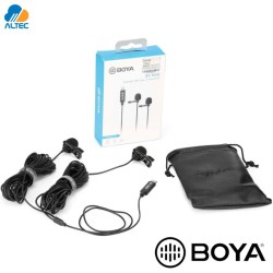 Boya BY-M3D - microfono dual de solapa dual para celulares, laptops