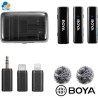 Boya BOYALINK - sistema dual de micrófono inalámbrico para cámaras, smartphones y computadoras