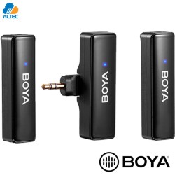 Boya BOYALINK - sistema dual de micrófono inalámbrico para cámaras, smartphones y computadoras