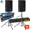 Combo Par JBL PRX915 trípodes y soundcraft ui24r