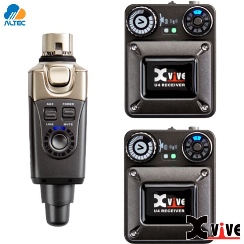 Xvive U4R2 - sistema inalámbrico de monitoreo para in-ear 1 transmisor 2 receptores