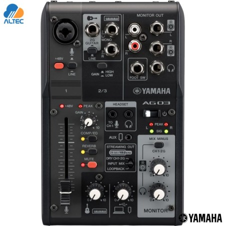 Yamaha AG03MK2 - interfaz de audio de 3 canales, 1 entradas XLR